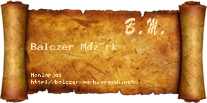 Balczer Márk névjegykártya