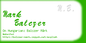 mark balczer business card